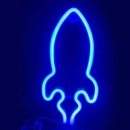 Πύραυλος 87 NEON LED λαμπάκια με μπαταρία (3xAA)/USB μπλε IP20 13.5x2x27cm IP20