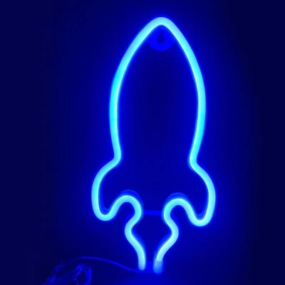 Πύραυλος 87 NEON LED λαμπάκια με μπαταρία (3xAA)/USB μπλε IP20 13.5x2x27cm IP20