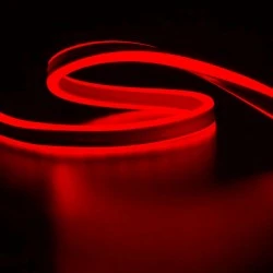Φωτοσωλήνας Neon LED 6W/m 230V AC σε κόκκινο χρώμα δικάναλος με 100LED/m IP44 με τροφοδοσία καλωδίου 1,5m