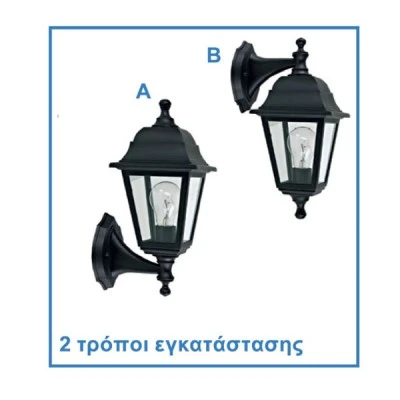 Απλίκα φανάρι πλαστικό κήπου τετράγωνο απόχρωση σκουριάς με διάφανες γυαλί & ντουί E27 στεγανά IP44 Απλίκα φανάρι πλαστικό κήπου τετράγωνο απόχρωση σκουριάς με διάφανες γυαλί & ντουί E27 στεγανά IP44