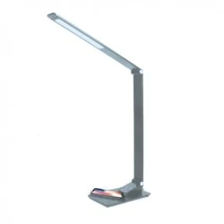 Φωτιστικό γραφείου LED ασημί 9,5W 230V/12VDC CCT με 5 θερμοκρασίες φωτός και ασύρματη φόρτιση 