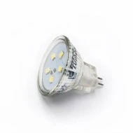Λάμπα led MR11 2W 12V AC/DC 6200k ψυχρό λευκό φως δέσμης 105° 220 lumen Ø35mm