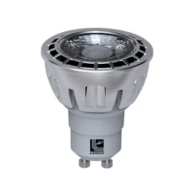 Λάμπα LED ισχύος GU10 4W 230V με 7LED δέσμης 25° 6200k ψυχρό λευκό χρώμα φωτός 260lm Λάμπα LED ισχύος GU10 4W 230V με 7LED δέσμης 25° 6200k ψυχρό λευκό χρώμα φωτός 260lm