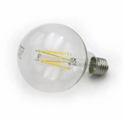 Λάμπα LED filament COG GLOBE Φ95 ντουί Ε27 12W 230V ενδιάμεσο λευκό φως 4000k δέσμη 330° και διάφανο κάλυμμα