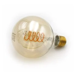 Λάμπα LED COG SPIRAL γλόμπος Φ95 με ντουί Ε27 6W 1800Κ θερμό φως ντιμαριζόμενη και μελί κάλυμμα 