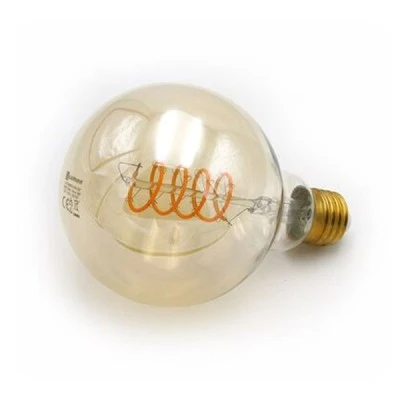 Λάμπα LED COG SPIRAL γλόμπος Φ95 με ντουί Ε27 6W 1800Κ θερμό φως ντιμαριζόμενη και μελί κάλυμμα 
