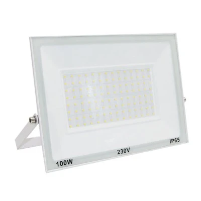 Προβολέας LED-SMD 100W 230V με ψυχρό χρώμα φωτός 6200K IP65 σε λευκό χρώμα