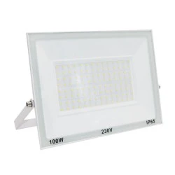Προβολέας LED-SMD 100W 230V 4000K με ενδιάμεσο χρώμα φωτός 9000lm IP65 σε λευκό χρώμα