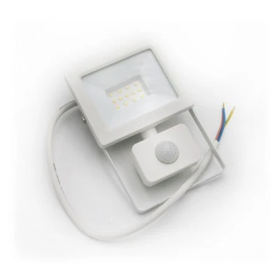Προβολέας LED SMD 10W με ανιχνευτή κίνησης με ενδιάμεσο χρώμα φωτός 4100K IP65 σε λευκό χρώμα