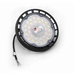 LED φωτιστικό καμπάνα UFO αλουμινίου 100W 230V 6200K με ψυχρό φως και δέσμη 90° σε μαύρο χρώμα IP65