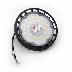 LED φωτιστικό καμπάνα αλουμινίου μαύρη UFO 100W 230V με 4000K ενδιάμεσο λευκο΄ φως 10000lm IP65
