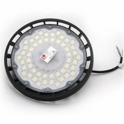 LED φωτιστικό καμπανα αλουμινίου UFO 150W 230V 6200K ψυχρό λευκο΄ φως μαύρη 15000lm IP65