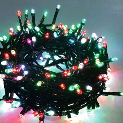 200 ΜΙΝΙ LED σε σειρά RGB χρώμα φωτός με 8 προγράμματα πρα΄σινο καλώδιο μήκος 10m IP44