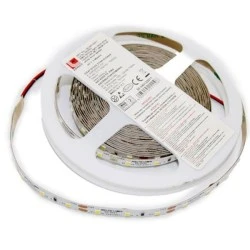Ταινία LED λευκή αυτοκόλλητη 5m 12VDC με  ενδιάμεσο λευκό φως 4000Κ 7.2W/m 2835 60LED/m IP54