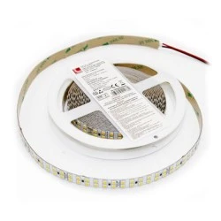 LED ταινία λευκή αυτοκόλλητη 5m 24VDC 24W/m με θερμό λευκό φως 3000K 252LED/m 2835 IP54