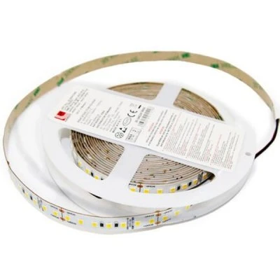Ταινία led λευκή αυτοκόλλητη 5m 24VDC 14.4W/m 2835 140LED/m με θερμό λευκό φως 3000K IP54