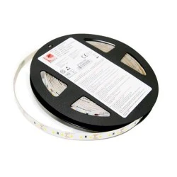 LED ταινία 5m λευκή αυτοκόλλητη με θερμό φως 3000K 12VDC 9.6W/m 2835 120LED/m στεγανή IP54