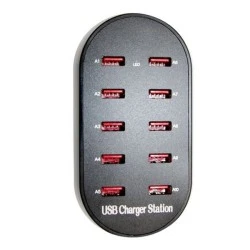 Φορτιστής με είσοδο 230V έξοδο 5VDC με 10 θύρες USB