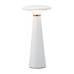 LED πορτατίφ PC επαναφορτιζόμενο USB Type-C 2.5W 230/5VDC 3000K με θερμό φως 180Lm μανιτάρι σε λευκό χρώμα IP54