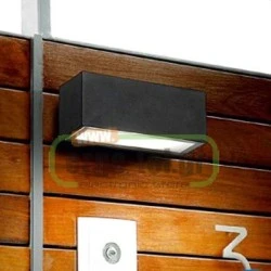 Φωτιστικό Led επίτοιχης τοποθέτησης 1.6W 230V ψυχρό λευκό φως μονής κατεύθυνσης IP54 ορθογώνιο αλουμίνιο σατινέ