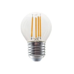 Λάμπα led σφαιρική filament Ε27 4W 230V 2700k θερμό λευκό φως 570lm με δυνατότητα ρύθμισης της έντασης φωτός & διάφανο κάλυμμα