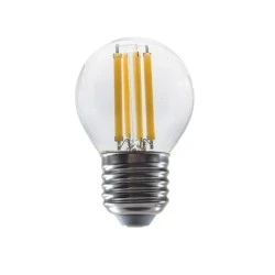 Διακοσμητική λάμπα led filament Ε27 6W 230V 6500k ψυχρό λευκό φως 780 lumen σφαιρική G45 διάφανη