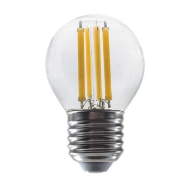 Διακοσμητική λάμπα led filament Ε27 6W 230V 2700k θερμό λευκό φως 760 lumen σφαιρική G45 διάφανη