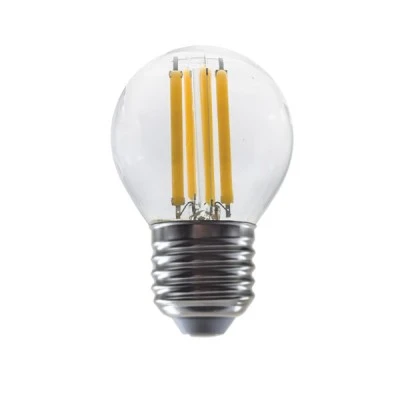 Λάμπα LED  Filament 6W E27 θερμό λευκό φως 2700K 760lm G45 ντιμαριζόμενη με διάφανο κάλυμμα