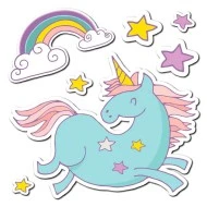 Διακοσμητικά αυτοκόλλητα τοίχου Unicorns Princess κατασκευασμένα από βινύλιο χωρίς φθάλιο ή άλλα τοξικά υλικά
