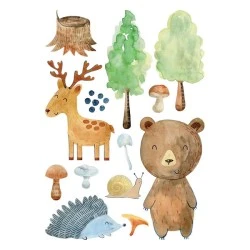 Διακοσμητικά αυτοκόλλητα τοίχου WaterColor Forest σε L μέγεθος κατασκευασμένα από βινύλιο σε συσκευασία 13 τεμαχίων Διακοσμητικά αυτοκόλλητα τοίχου WaterColor Forest σε L μέγεθος κατασκευασμένα από βινύλιο σε συσκευασία 13 τεμαχίων