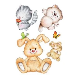 Διακοσμητικά αυτοκόλλητα τοίχου Cute Animals σε XL μέγεθος σετ 12 τεμαχίων από βινύλιο