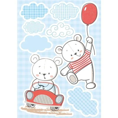 Διακοσμητικά αυτοκόλλητα τοίχου Funny Bears σε XL μέγεθος κατασκευασμένα από βινύλιο σε καρτέλα 20 τεμαχίων & εύκολη τοποθέτηση