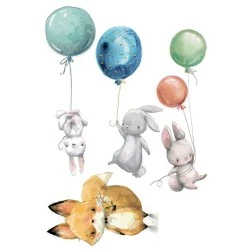 Διακοσμητικά αυτοκόλλητα τοίχου WaterColour Amimals  XL κατασκευασμένα από βινύλιο σε συσκευασία 9 τεμαχίων