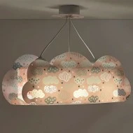 Παιδικό φωτιστικό οροφής τρίφωτο Clouds Pink με ντουί Ε27x3 ιδανικό για γενικό φωτισμό & αποφυγή σκιών στο δωμάτιο