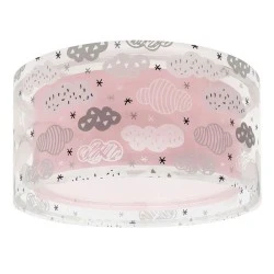Παιδικό φωτιστικό Clouds Pink πλαφονιέρα με ντουί Ε27x2 ιδανικό για γενικό φωτισμό & με ανεξίτηλη εκτύπωση σε διάφανο υλικό διπλού τοιχώματος