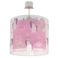 Παιδικό κρεμαστό παιδικό φωτιστικό οροφής Unicorns διπλού με ντουί Ε27x1 & φωσφορίζοντα μαγικά μέρη στο σκοτάδι