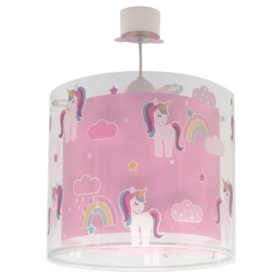 Παιδικό κρεμαστό παιδικό φωτιστικό οροφής Unicorns διπλού με ντουί Ε27x1 & φωσφορίζοντα μαγικά μέρη στο σκοτάδι Παιδικό κρεμαστό παιδικό φωτιστικό οροφής Unicorns διπλού με ντουί Ε27x1 & φωσφορίζοντα μαγικά μέρη στο σκοτάδι