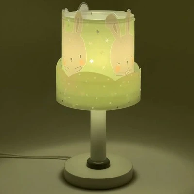 Παιδικό φωτιστικό κομοδίνου Baby Bunny Green με ντουί Ε14x1 κατάλληλο για συμπληρωματικό φωτισμό & φωσφορίζοντα μέρη στο σκοτάδι