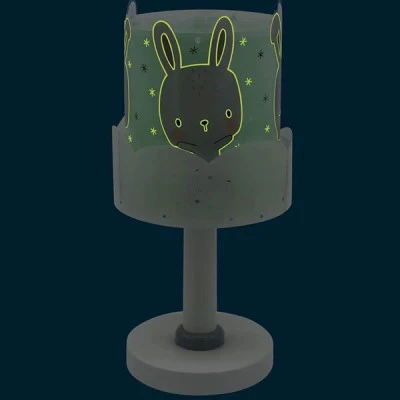 Παιδικό φωτιστικό κομοδίνου Baby Bunny Green με ντουί Ε14x1 κατάλληλο για συμπληρωματικό φωτισμό & φωσφορίζοντα μέρη στο σκοτάδι