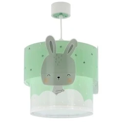 Παιδικό φωτιστικό κρεμαστό οροφής Baby Bunny Green με ντουί Ε27x1 ιδανικό για γενικό φωτισμό & φωσφορίζοντα μέρη στο σκοτάδι 