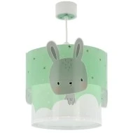 Παιδικό φωτιστικό κρεμαστό οροφής Baby Bunny Green με ντουί Ε27x1 ιδανικό για γενικό φωτισμό & φωσφορίζοντα μέρη στο σκοτάδι 