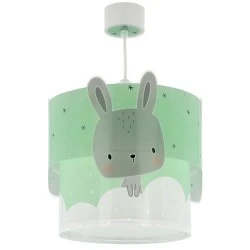 Παιδικό φωτιστικό κρεμαστό οροφής Baby Bunny Green με ντουί Ε27x1 ιδανικό για γενικό φωτισμό & φωσφορίζοντα μέρη στο σκοτάδι 