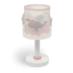 Παιδικό φωτιστικό επιτραπέζιο Whale Dreams Pink διπλού τοιχώματος με ντουί Ε14x1 max 23W & ανεξίτηλη εκτύπωση χρωμάτων στα τοιχώματα