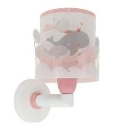 Παιδικό φωτιστικό απλίκα τοίχου Whale Dreams Pink διπλού τοιχώματος με ντουί Ε27x1 max 15W κατάλληλο για συμπληρωματικό φωτισμό & διάβασμα