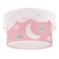 Παιδικό φωτιστικό οροφής πλαφονιέρα Moon Pink με ντουί E27 x 2  με φωσφορίζοντα στο σκοτάδι εξωτερικά μέρη & ανεξίτηλη εκτύπωση χρωμάτων