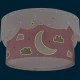 Παιδικό φωτιστικό οροφής πλαφονιέρα Moon Pink με ντουί E27 x 2  με φωσφορίζοντα στο σκοτάδι εξωτερικά μέρη & ανεξίτηλη εκτύπωση χρωμάτων
