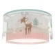 Παιδικό φωτιστικό οροφής Loving Deer με ντουί E27x2  με φωσφορίζοντα στο σκοτάδι εξωτερικά μέρη & κιτ ανάρτησης τύπου click 