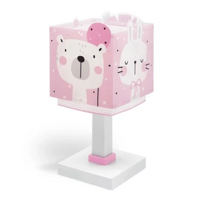 Παιδικό φωτιστικό επιτραπέζιο Baby Jungle Pink διπλού τοιχώματος με ντουί Ε14x1 & φωσφορίζοντα μέρη στο σκοτάδι