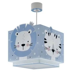 Παιδικό κρεμαστό φωτιστικό οροφής Baby Jungle Blue με ντουί Ε27x1 για φωτισμό χωρίς σκιές με φωσφορίζοντα μαγικά μέρη στο σκοτάδι 