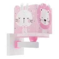 Παιδικό φωτιστικό απλίκα Baby Jungle Pink διπλού τοιχώματος με ντουί Ε27x1 με ανεξίτηλη εκτύπωση χρωμάτων